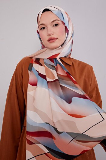 Levidor Beige Abstract Pattern Twill Shawl