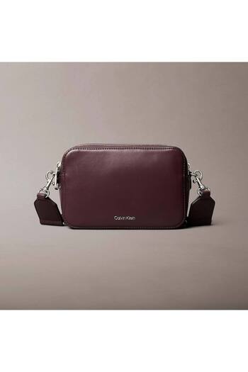 Calvin Klein Webbing Double Strap Camera Bag Brown-Os