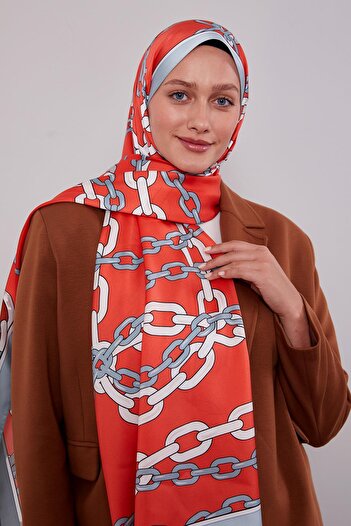 Levidor Orange Chain Twill Shawl