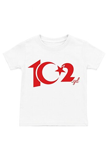 Cevval 29 October Republic 102Nd Yil Special Series Printed Cotton Children's T-Shirt