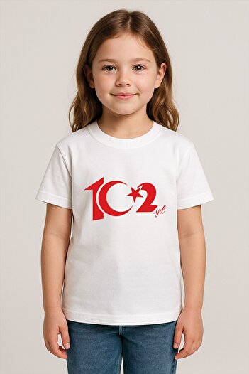 Cevval 29 October Republic 102Nd Yil Special Series Printed Cotton Children's T-Shirt