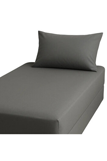 Kovar Single Fitted Bed Sheet Set 120X200cm With Pillow Cover 50X75cm- Gray