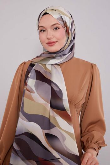 Levidor Khaki Abstract Pattern Twill Shawl