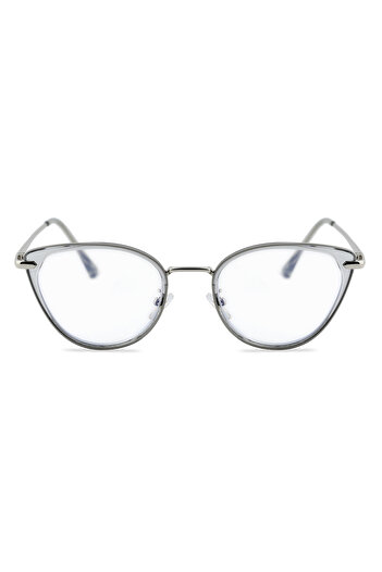 Angel Eyes Grey Transparent Glasses Blue Light Protection Computer Goggles Metal Thin Leg Sunglasses