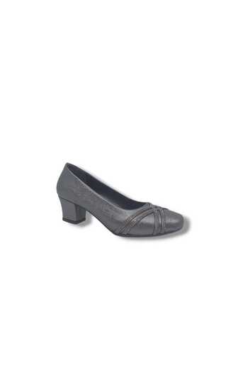 Zerhan 1002 Women's Platinum Shiny Stone Low Heel Shoes