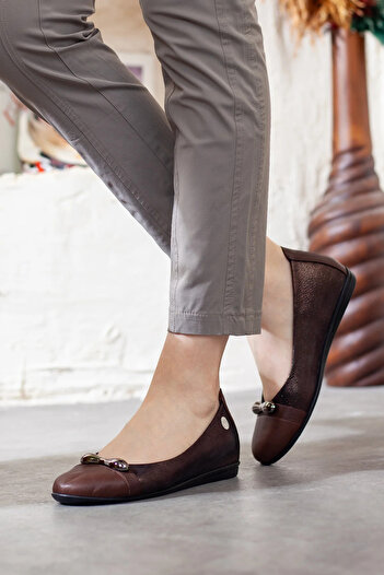 Adım Adım Mammamia Women's Genuine Leather Mother Shoes