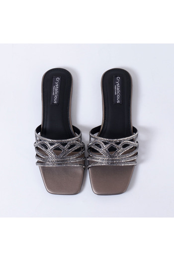 crystalicious Hemal Rhinestone Flats Chic Cruelty-Free Comfort with Artisan Sparkle & Modern Elegance