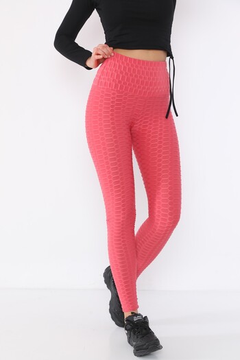 Alışveriş Sokağı Honeycomb Leggings Extra High Waist Cotton