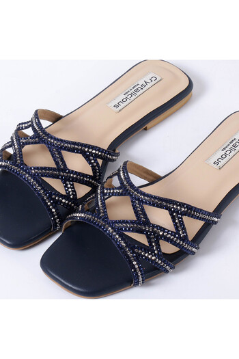 crystalicious Fiona Luxurious Slide Rhinestones Sandals Effortless Glamour for Every Occasion