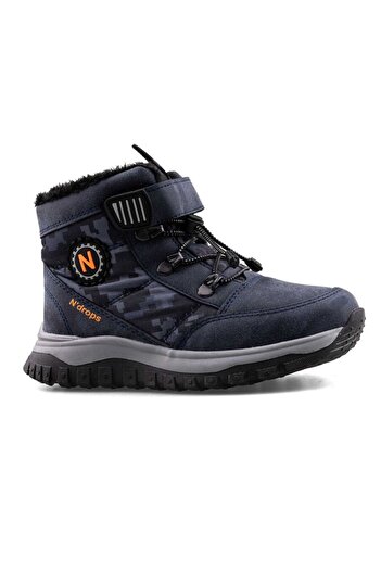 Tuğba Ortopedi 015 Orthopedic Boys' Navy Blue/Orange Snow Boots