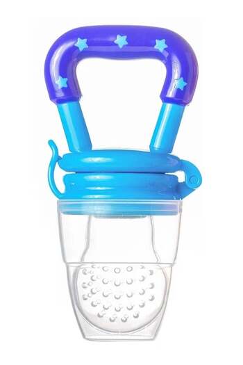QiaoKai 1 Piece Soft Chewable Silicone Fresh Food Teething Feeder Pacifier - Blue