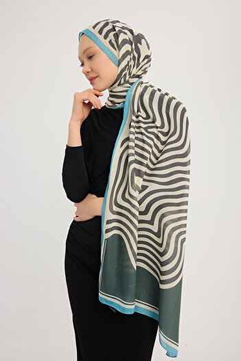Schaless Yaşam İzi - Gray - Efilia Patterned Shawl - 70X190 cm