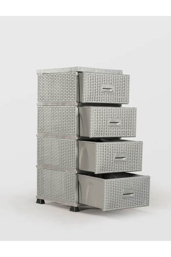 sterk 4 Drawer Rattan Cabinet,