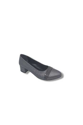 Zerhan 730 Women's Platinum Shiny Stone Low Heel Shoes
