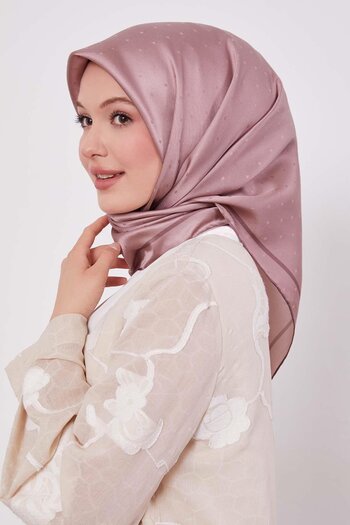 Levidor Pink Speckle Pattern Monogram Silk Scarf
