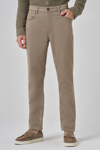 Morven Men's Beige Denim 5 Pocket Dynamic Fit Jean Denim Pants