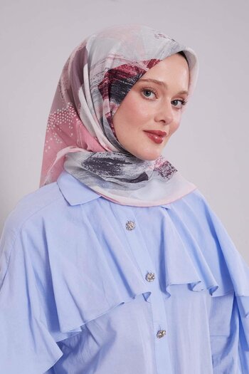 Levidor Pink Brush Pattern Cotton Scarf