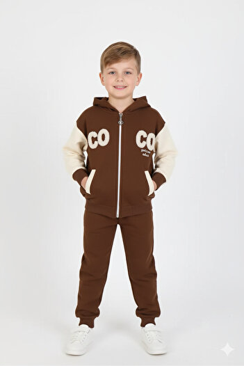 kinderos Boy's Coco Embroidered Hooded 2-Piece Set - 2317