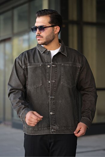 LTC Jeans Men's Regular Fit Buttoned Vintage Brown Denim Jacket