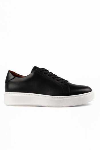 Morven Men's Black Seasonal Casual Leather Sports Shoes