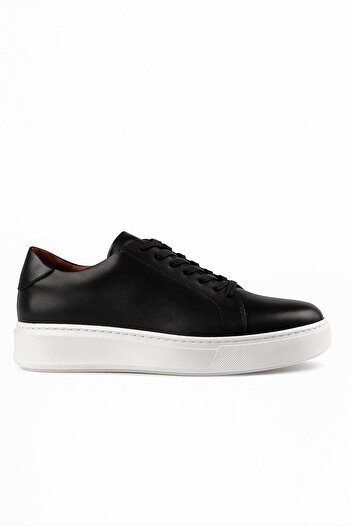 Morven Men's Black Seasonal Casual Leather Sports Shoes