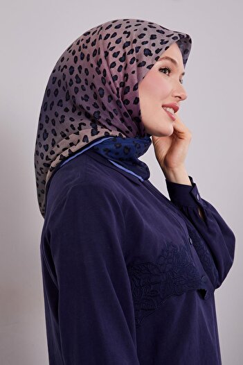 Levidor Navy Blue Leopard Pattern Soft Scarf