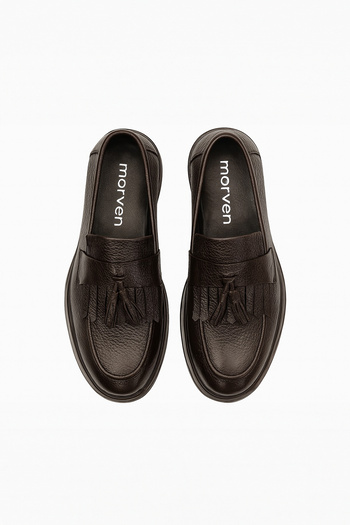 Morven Men's Brown Casual Flotur Eva Sole Leather Shoes