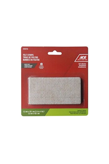ACE 8 Pieces Self-Adhesive Felt Strips Beige 0.5 x 4 Inch