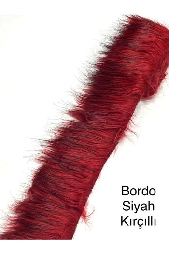 karantuhafiye Fur Ribbon / 5 cm / 1 Meter / Burgundy with Greyish Tinge