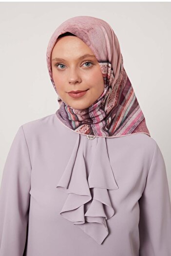 Levidor Pink Stripe Pattern Cotton Scarf