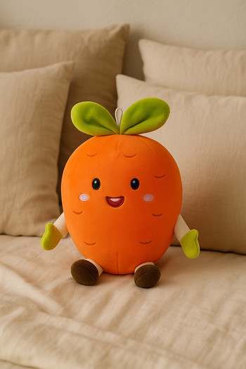 Nandy Home Smiling Carrot Plush – Children's Room Decor and Toy
