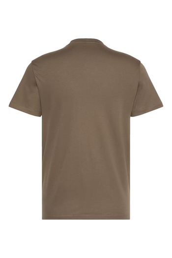 Calvin Klein Men's Regular Fit Ck Logo Embroidered Round Neck Short Sleeve Brown T-Shirt Lv04Lb275G-Pdk