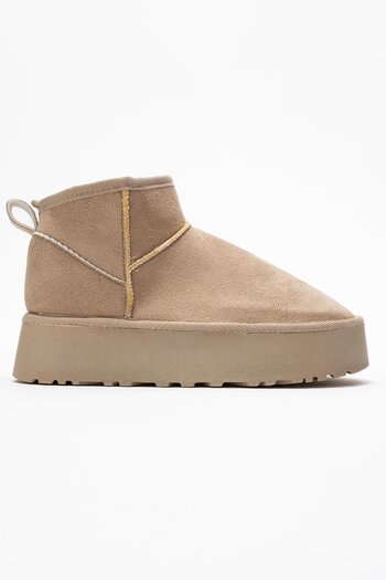 CCWAY AYAKKABI High-Sole Mini Boots Beige