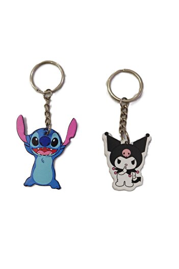 ada çanta kırtasiye Character Figured Metal Keychain (Stitch/Kromi) (Total 2 Pieces) Ad664492