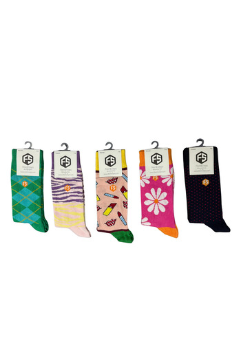 Bijutek Women's Colorful Patterned Cotton Socks
