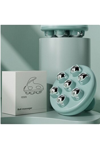 ThermoZen Special massage brush, body care, toning, relaxation, 7 rotating balls, green