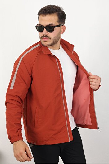 LTC Jeans Men's Relaxed Crinkle Fabric Spring & Raincoat Tile Jacket
