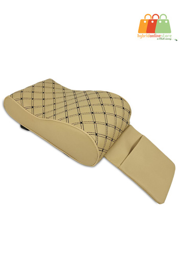Generic Car Armrest Cushion with Phone Holder - Premium PU Leather, Ergonomic Design for Comfort