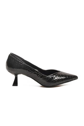 AYAKMOD 357188 Z Black Women's Patterned Heeled Shoes