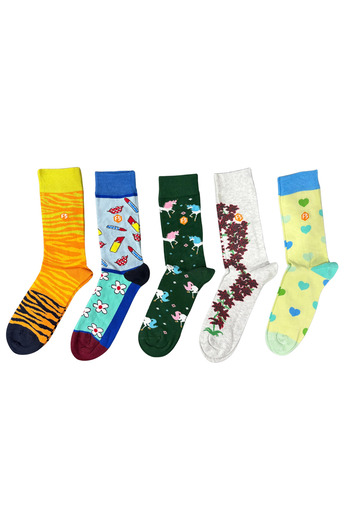 Bijutek Women's Colorful Patterned Cotton Socks