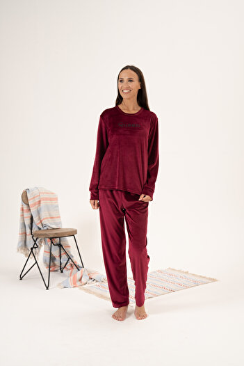 Estiva Printed Velvet Pajama Set