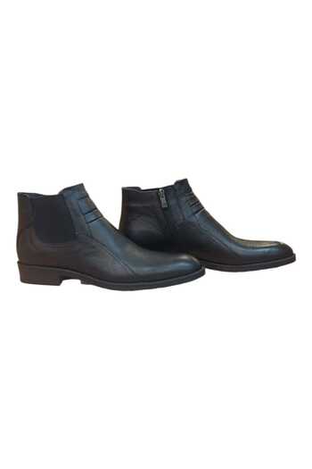 oktay kundura Men's Genuine Leather Boots Fancy Mould Rubber Anti-Slip Sole Thin Elegant Black and Coffee S2023 Shoes