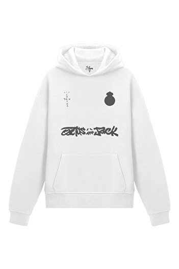 Edizen Travis Scott Cactus Jack Real Hoodie Unisex Oversize 100% Cotton White Hooded Sweatshirt