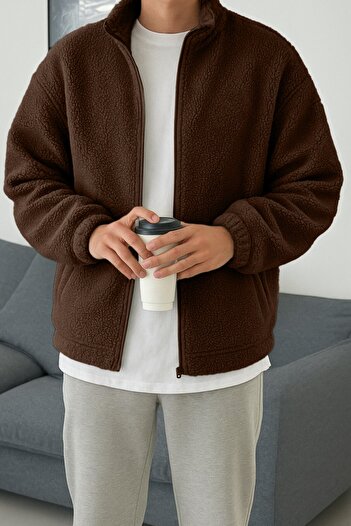 GHASSY CO. Men's Heat Thermal Underwear Outer Sherpa Autumn Winter Full Zip Plush Fleece Sweatshirt