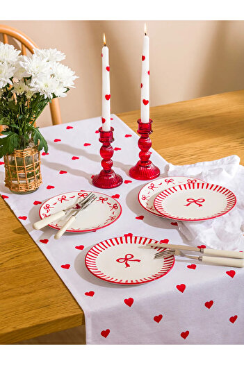LC Waikiki Bow Printed Cake Plate 21 cm Set of 4