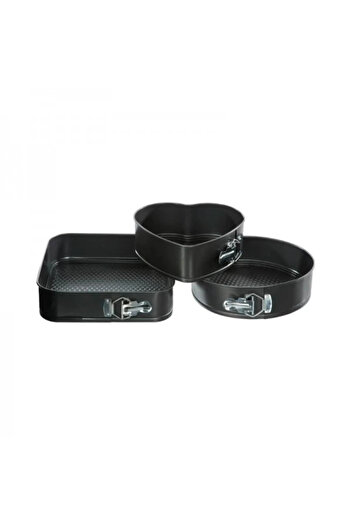 JJA Set of 3 removable carbon steel cake tins, 22,24,26 cm