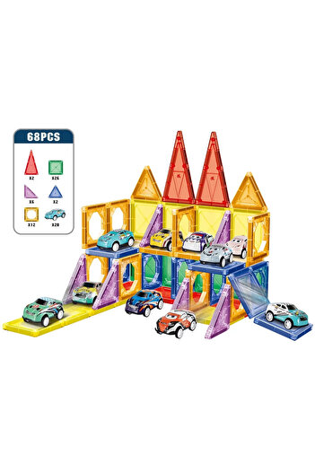 VALA Intelligent Magnetic Construction Set, Educational, Creative, VALA® PARKING CAR LOT MAGNETIC BLOCKS