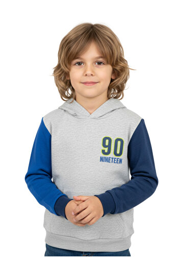 Generic K-D Kids Hoodie, 2-7Y, Grey Blue Block 90