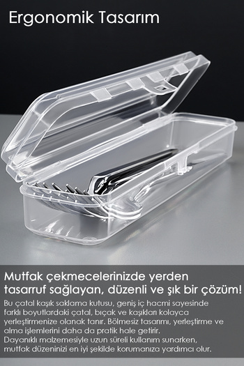 EVİMDM 3 Pieces of Spoon Holder Storage Container - Spoon Fork Carrying Container Multi-Purpose Organizer