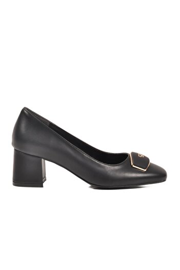 AYAKMOD Black Skin Women's Heeled Shoes 695039 Z